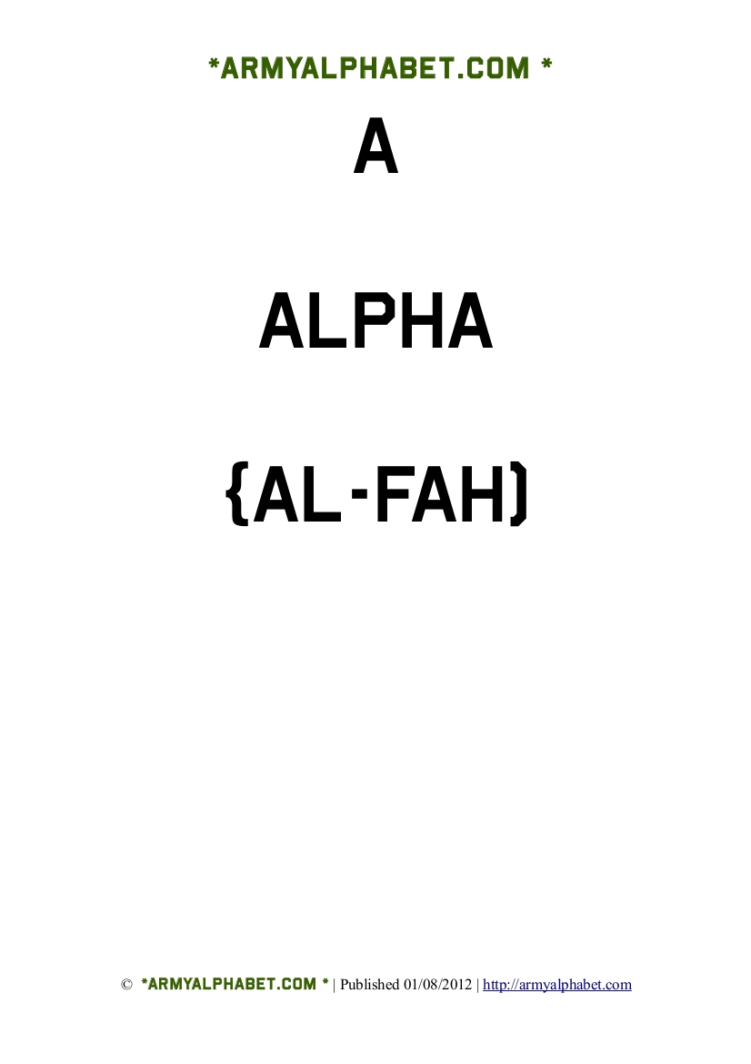 The Army Alphabet in PDF format
